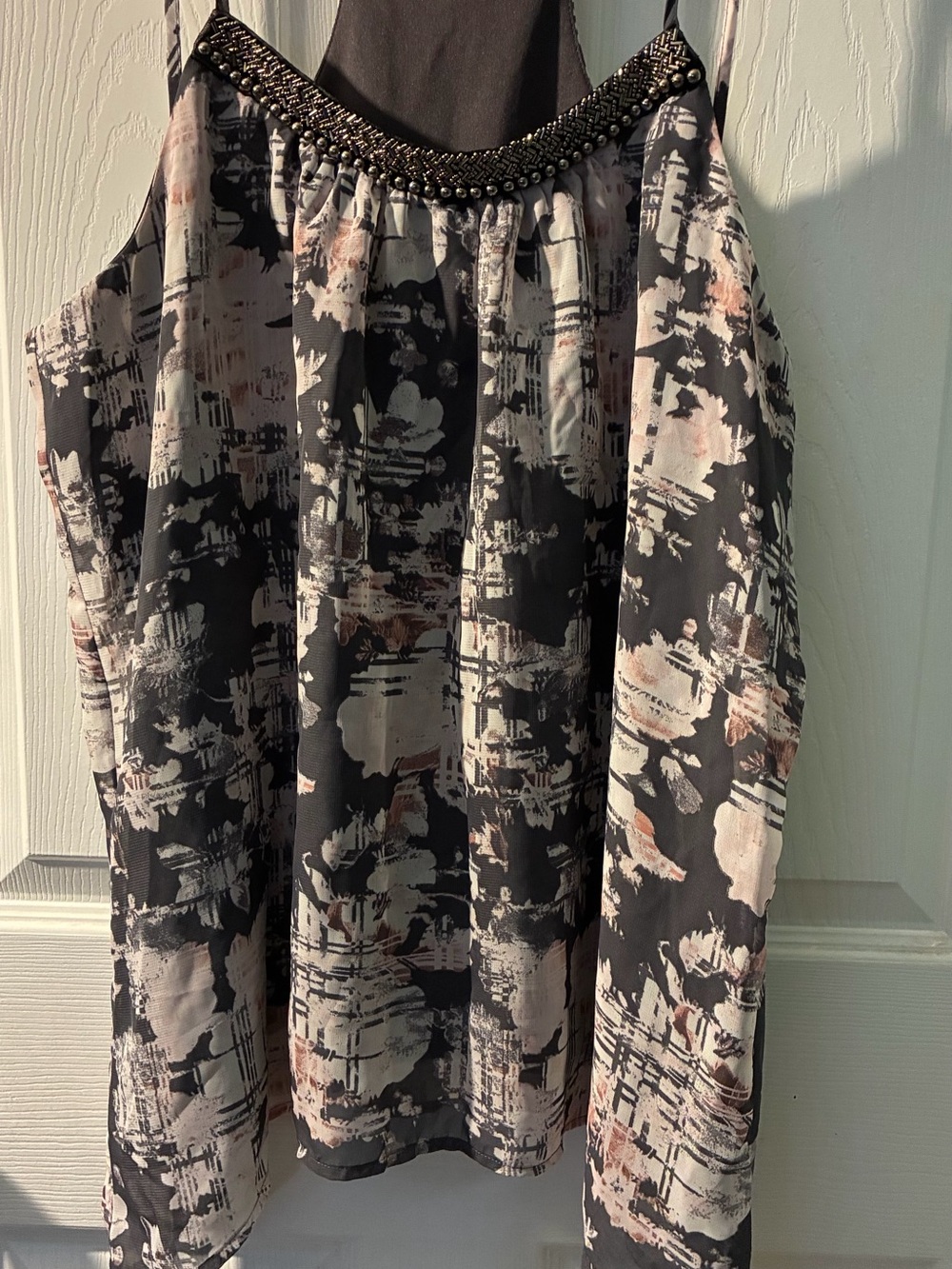 Women’s Black and Blush Printed top